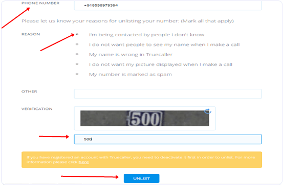 How to Unlist / Delete Numbers from the Truecaller Directory List