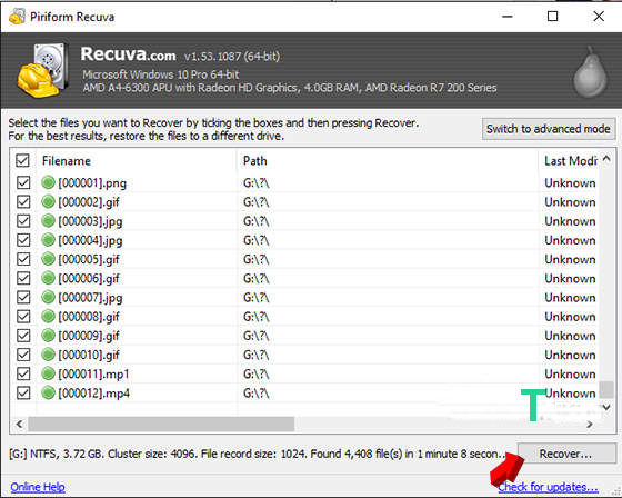 recuva recover software