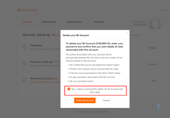 How to Delete a Mi Account 7