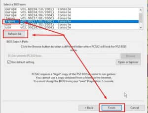how can i install the bios from p2 into the pcsx2 emulator