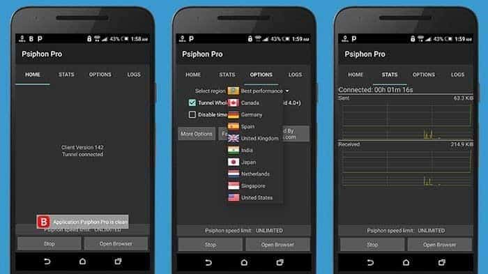 Latest Psiphon Pro v262 Mod Apk Features