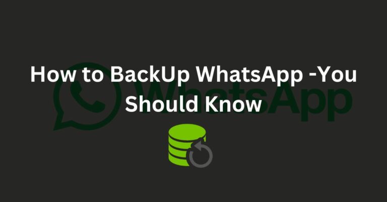 How to BackUp WhatsApp -You Should Know