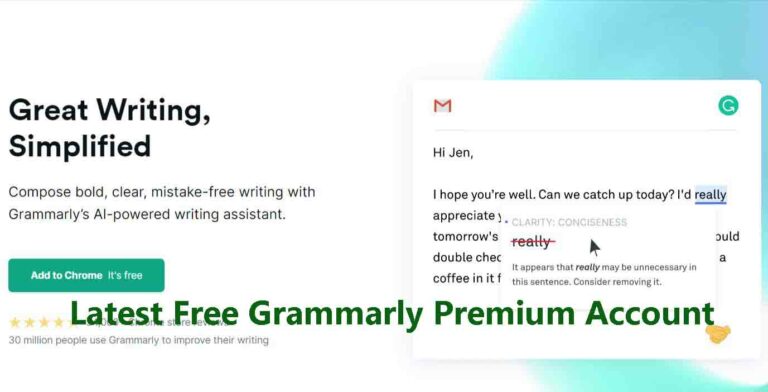 Latest Free Grammarly Premium Account