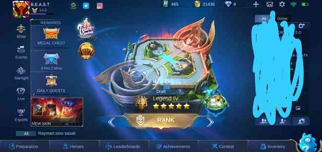 ML Rank Legends Account