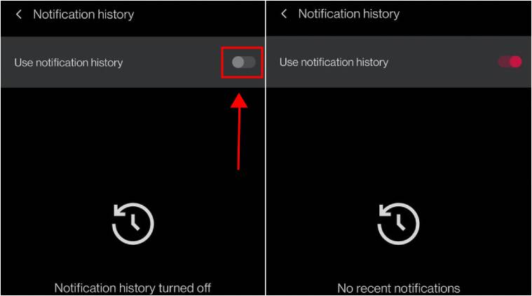Utilize the Notification History Feature