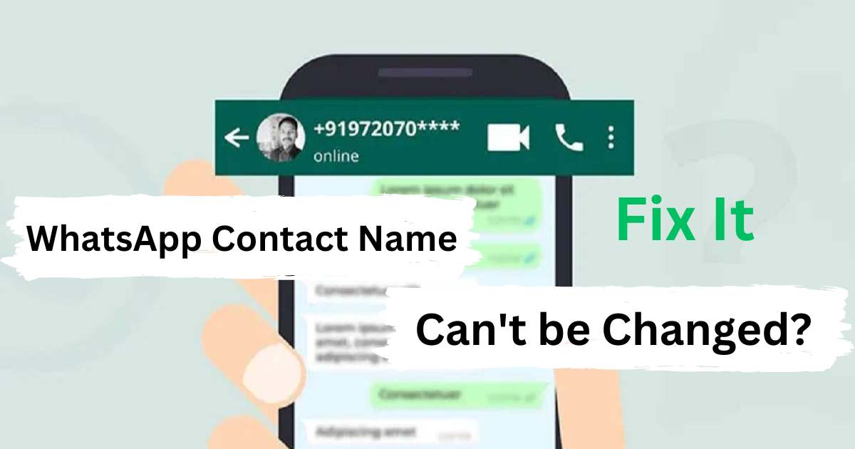 WhatsApp Contact Name Can't be Changed Here's How to Solve It!