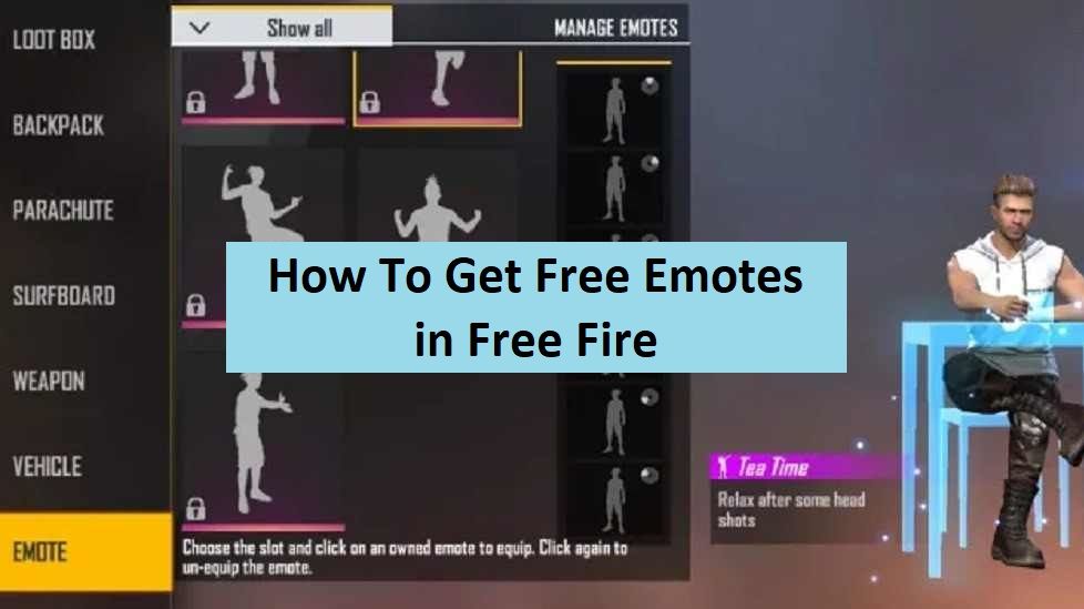 how to get free emotes in free fire 2023